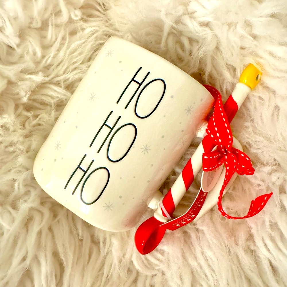 Rae Dunn Christmas Mug with ceramic spoon XMAS 2024